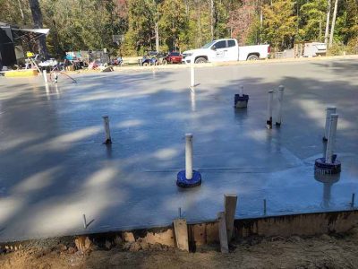 Pouring Concrete For House Construction